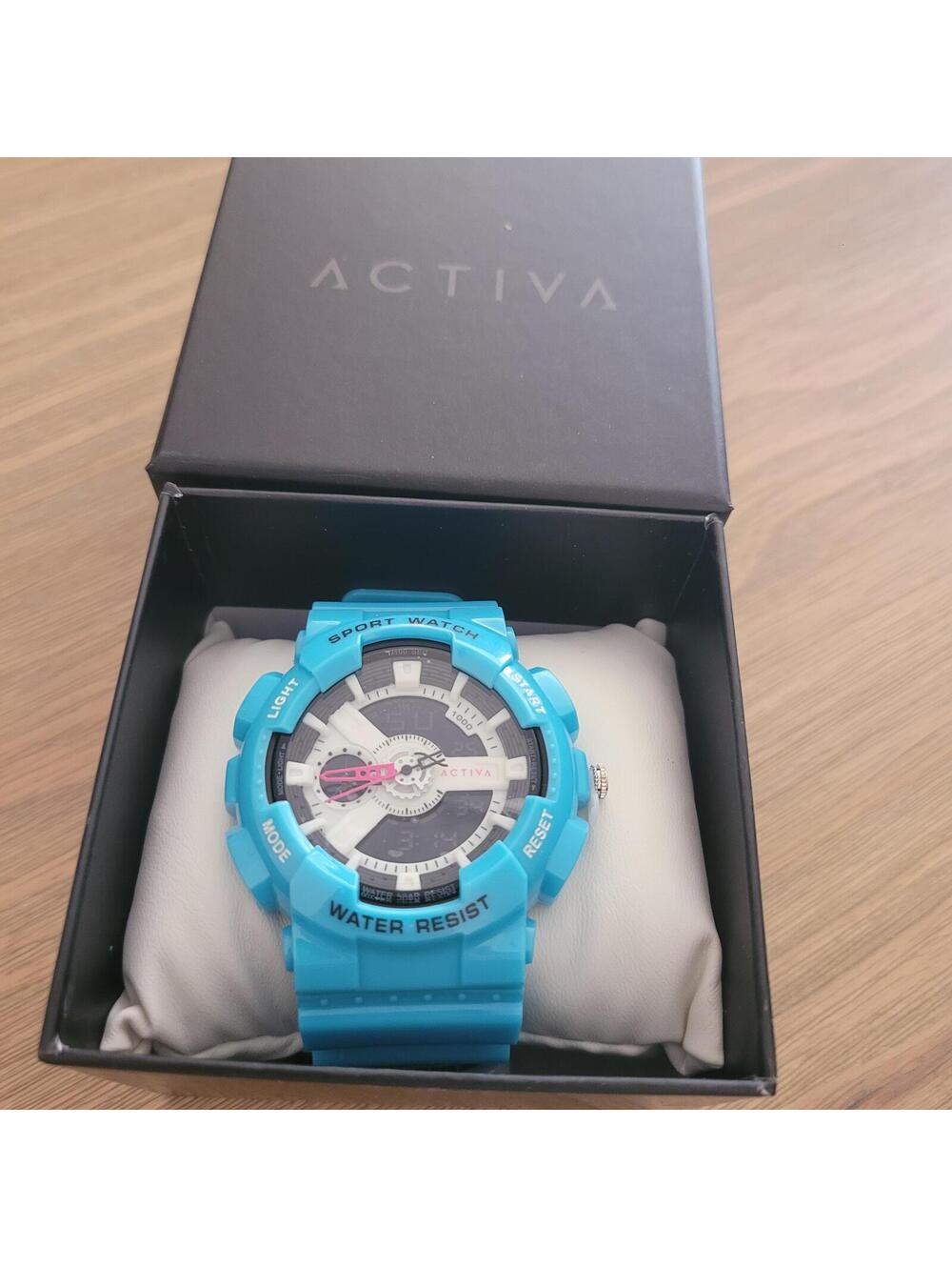Activa Sport Watch Water Resistant Blue Silicone Band